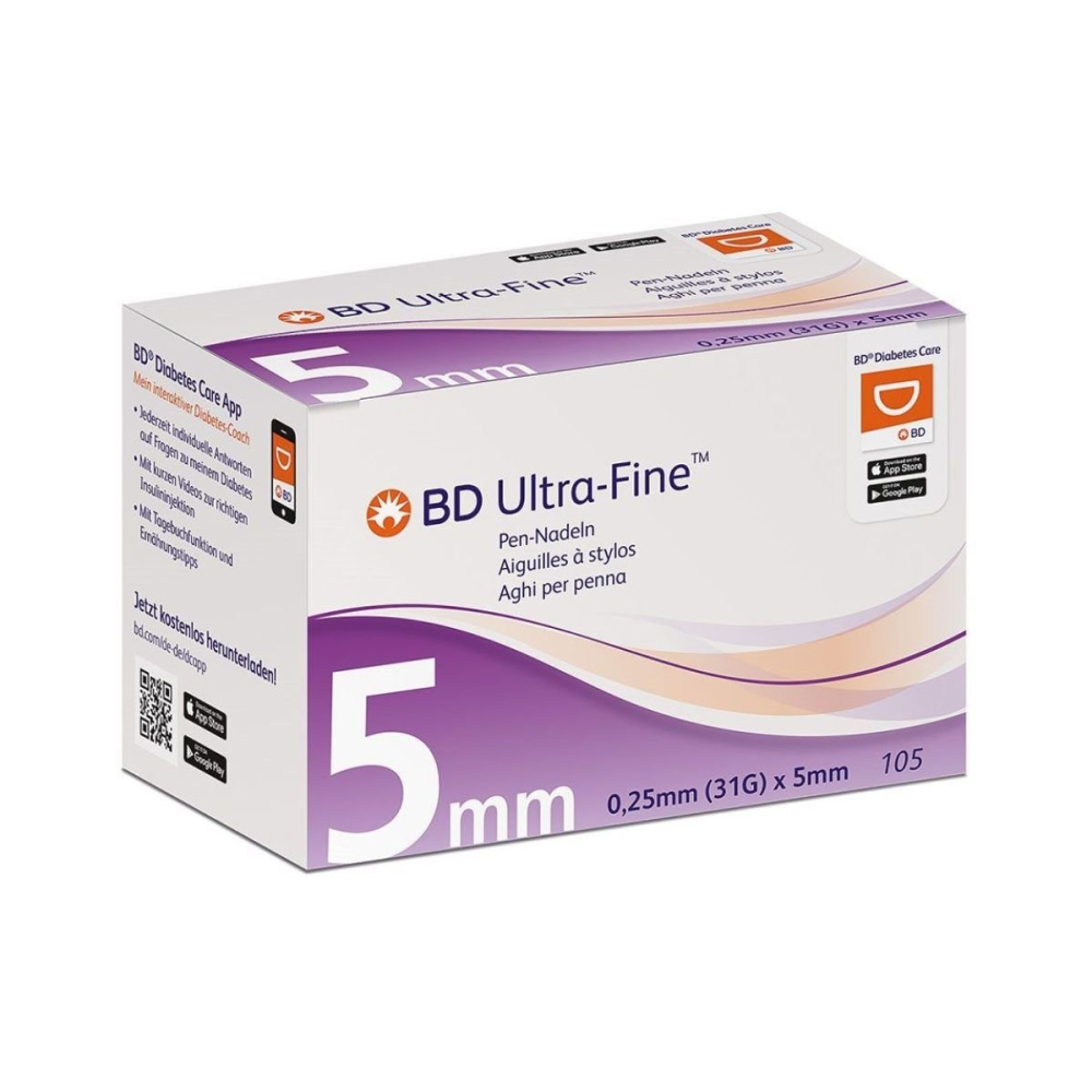 BD Ultra Fine pennaalden 5 mm 31G 105st 320522 HerliMedical com