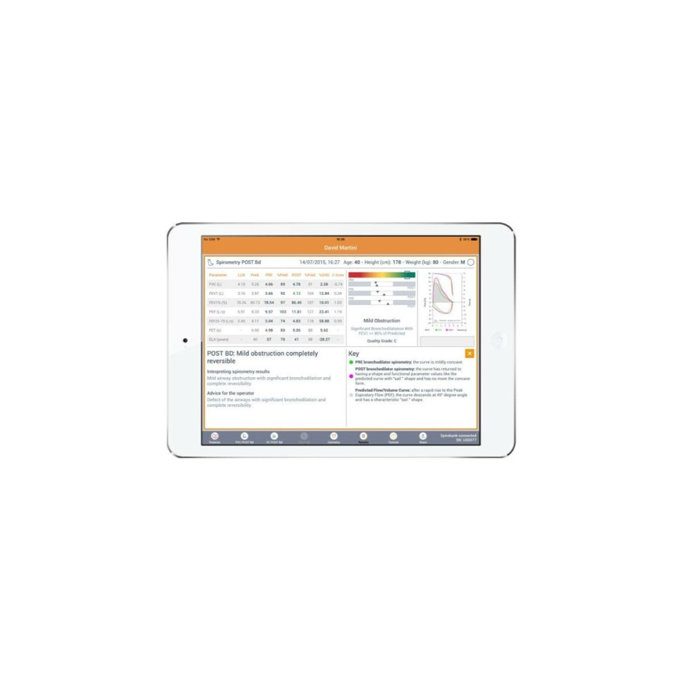 Spirobank II Smart Spirometer with tablet and PC connection ...