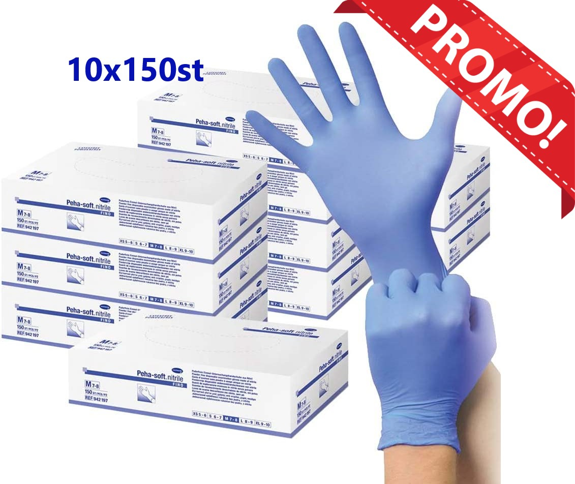 Peha-soft Nitril Fino handschoenen poedervrij Paars - Karton 10x150 st