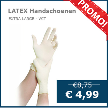 Latex Gepoederd 100 st wit Extra Large