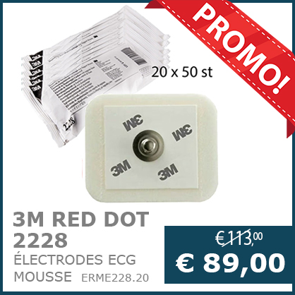 ECG Elektrodes 3M Red Dot 2228 en mousse - 50 pcs